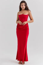 Moni Strapless Corset Maxi Dress