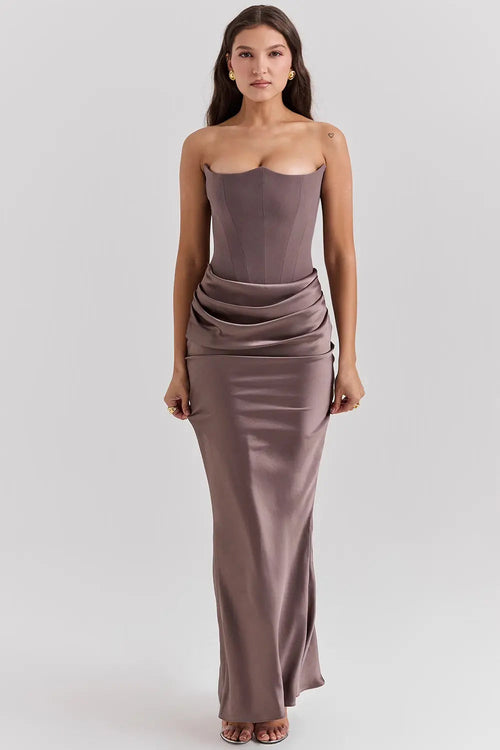 Moni Strapless Corset Maxi Dress