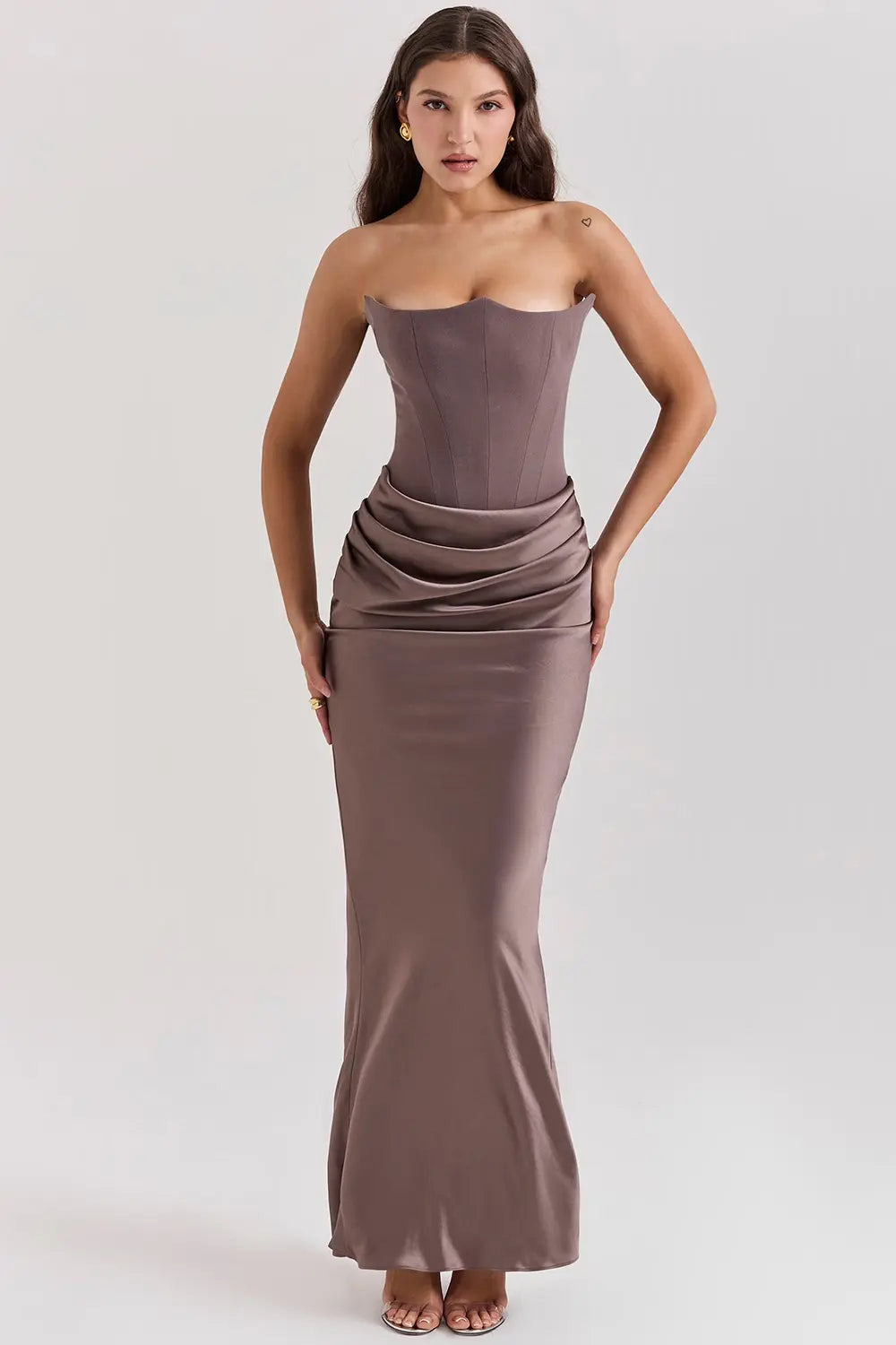 Moni Strapless Corset Maxi Dress