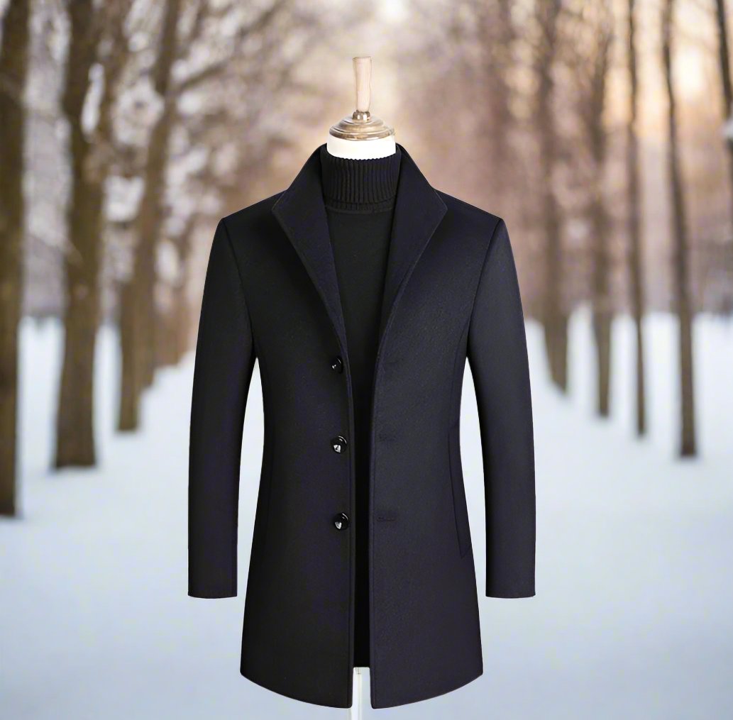 Men's Three-Button Single-Breasted Overcoat