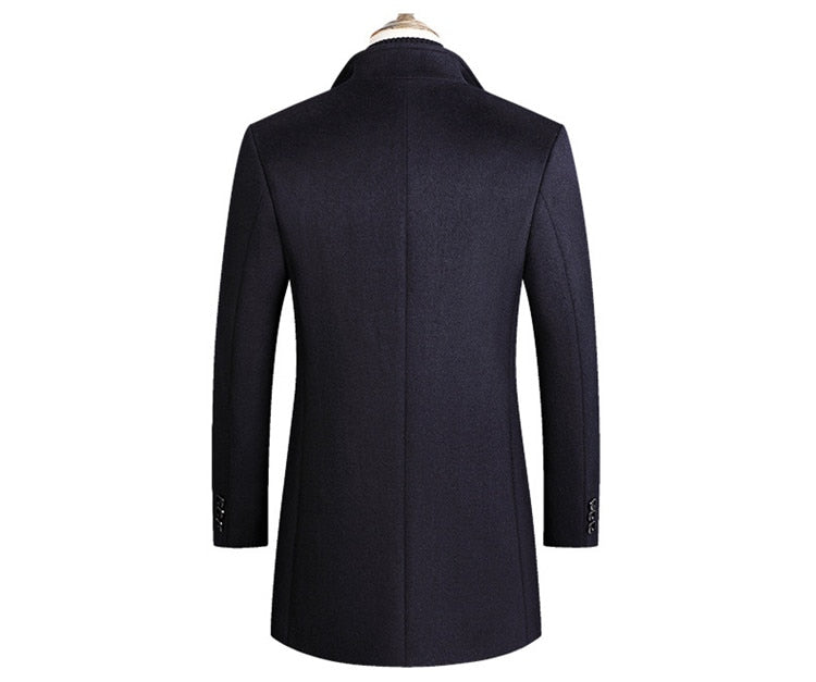 Men's Three-Button Single-Breasted Overcoat