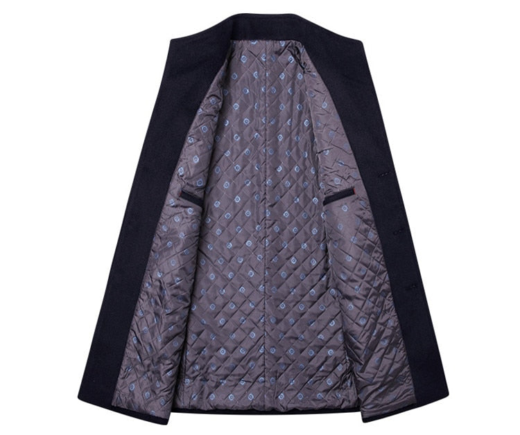 Men's Three-Button Single-Breasted Overcoat