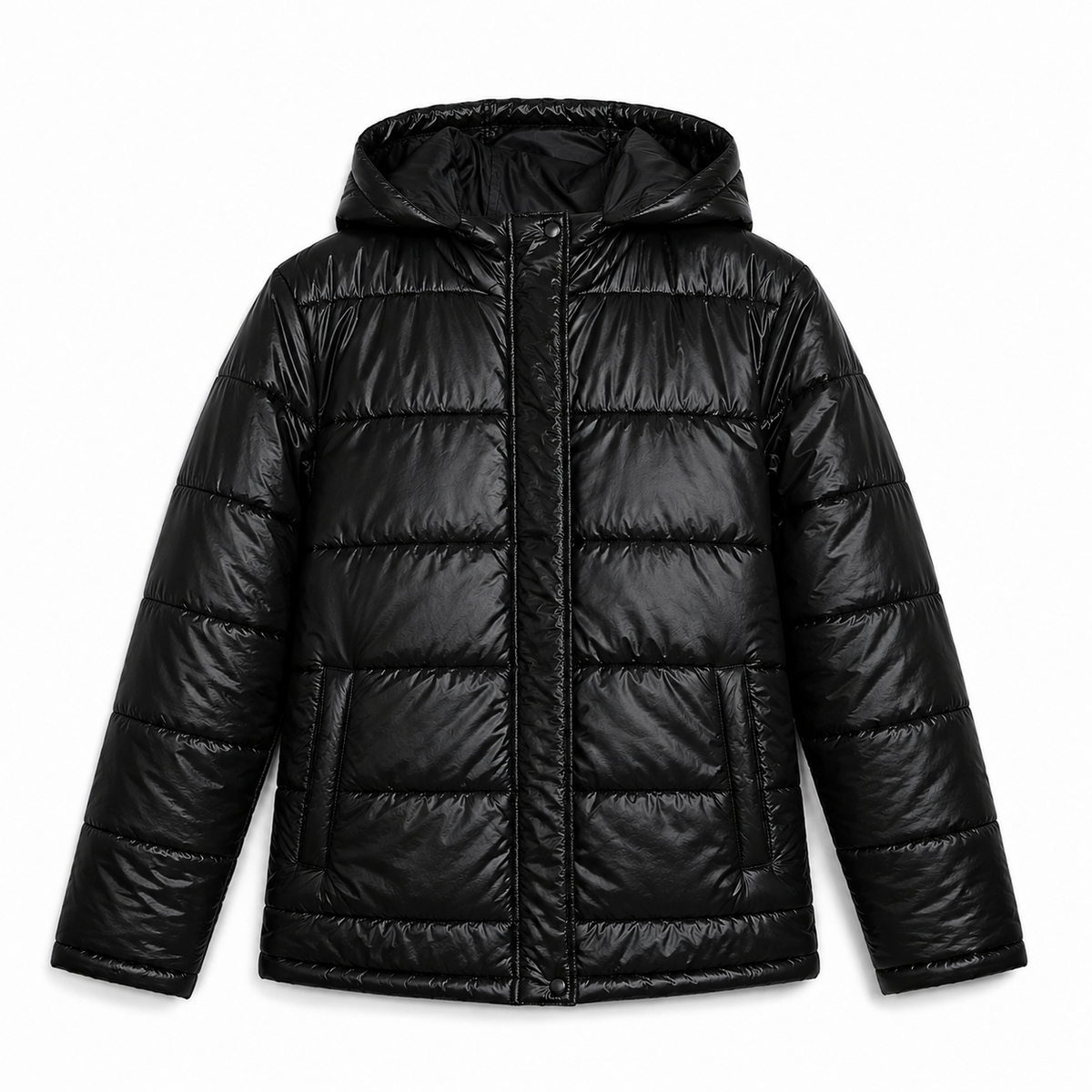 Women's Oversized Hooded Puffer Jacket – Zip Front