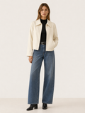 Ivy | Sleek Cropped Faux Leather Biker Jacket
