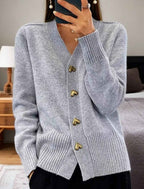 Women's Button Front Round Neck Cardigan