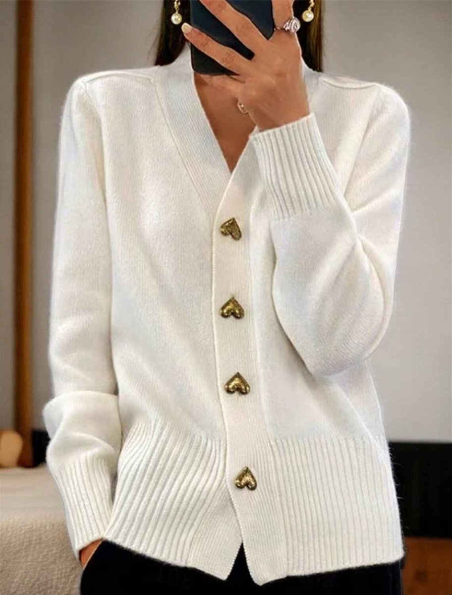 Women's Button Front Round Neck Cardigan