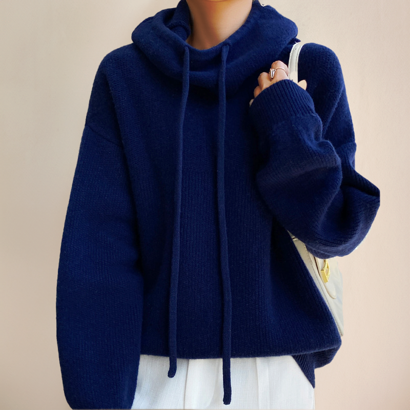 Charlotte Women's Merino Wool Turtleneck Hoodie