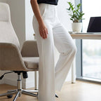 High-waisted women's trousers, flowing and elegant