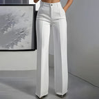 High-waisted women's trousers, flowing and elegant