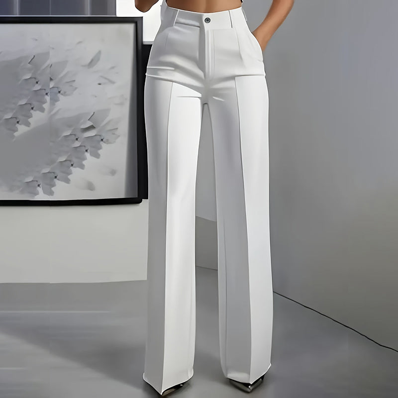 High-waisted women's trousers, flowing and elegant