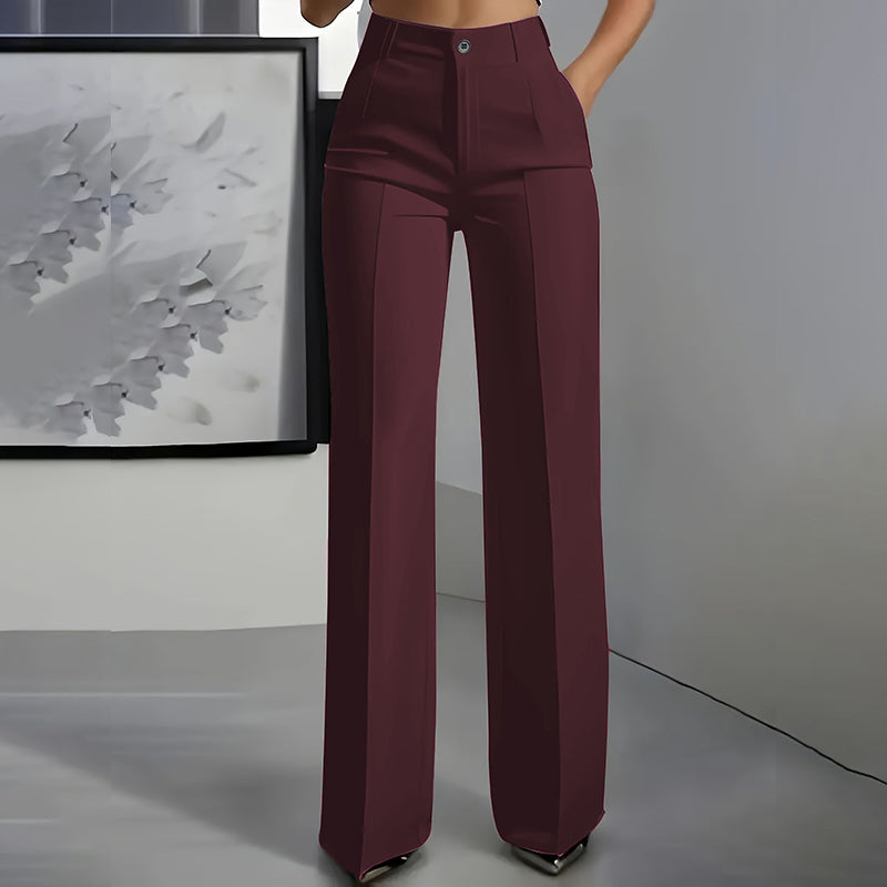 High-waisted women's trousers, flowing and elegant