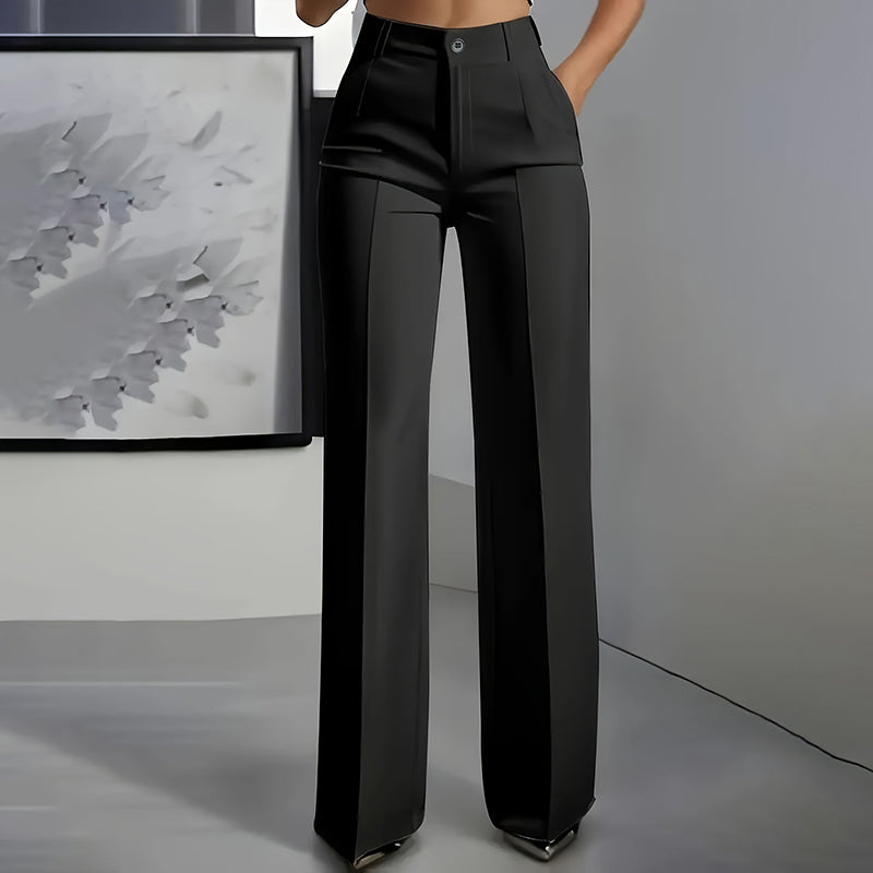 High-waisted women's trousers, flowing and elegant