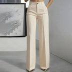 High-waisted women's trousers, flowing and elegant