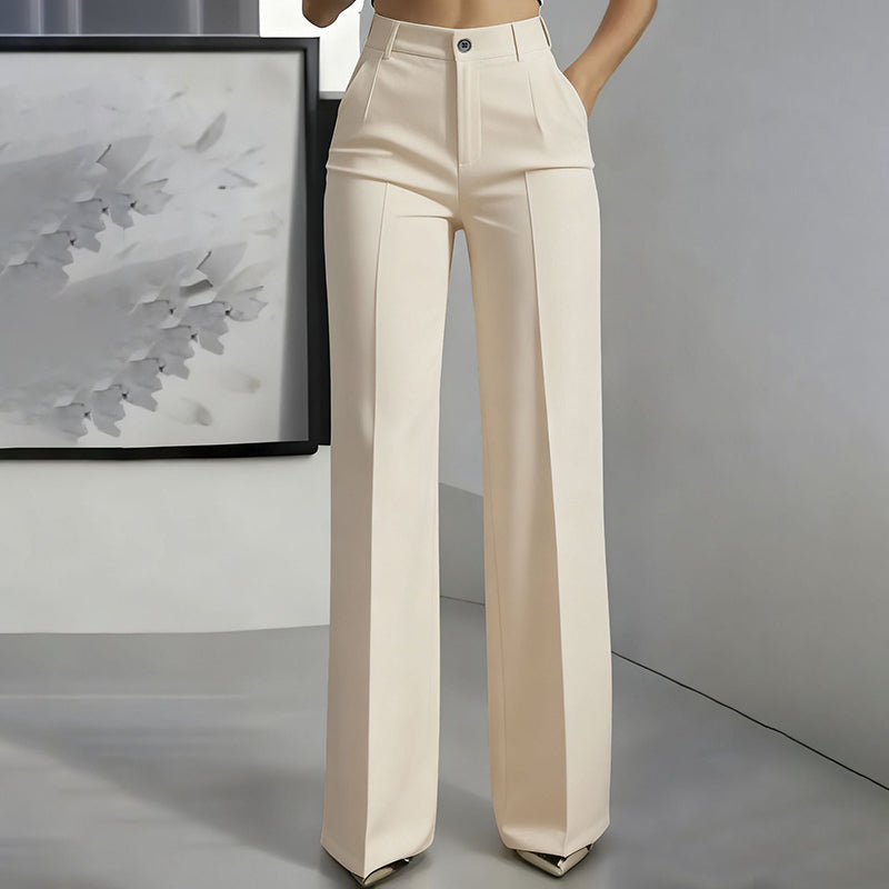 High-waisted women's trousers, flowing and elegant