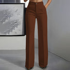 High-waisted women's trousers, flowing and elegant