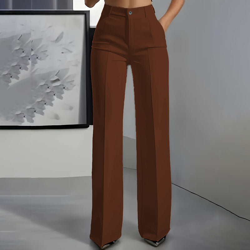 High-waisted women's trousers, flowing and elegant