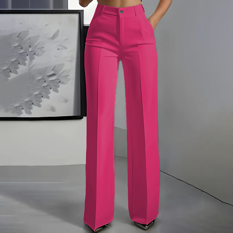 High-waisted women's trousers, flowing and elegant