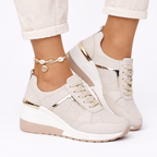Women's Orthopedic Lace-Up Wedge Sneakers