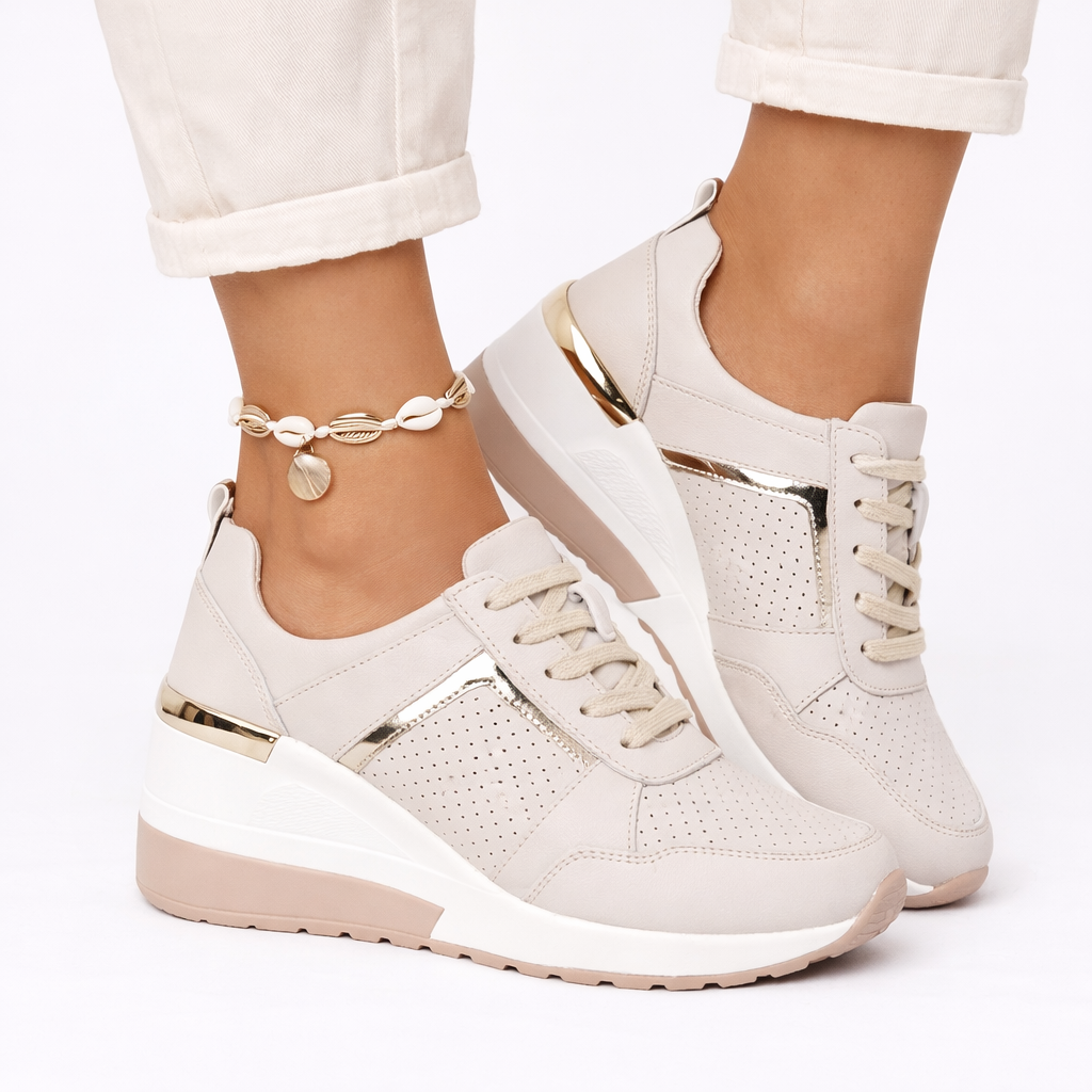Women's Orthopedic Lace-Up Wedge Sneakers