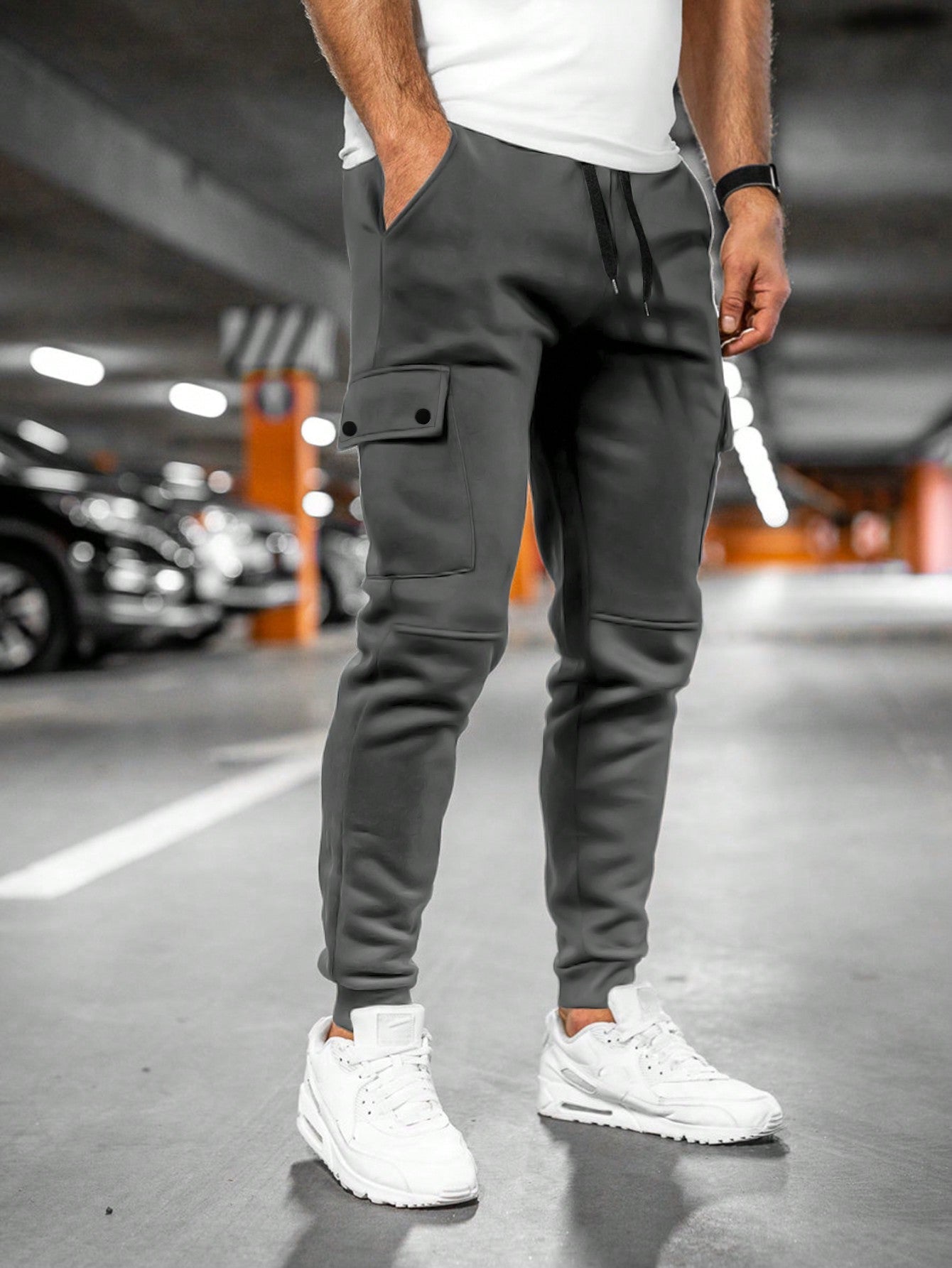 Men's Cropped Stretch Joggers – Drawcord Waist