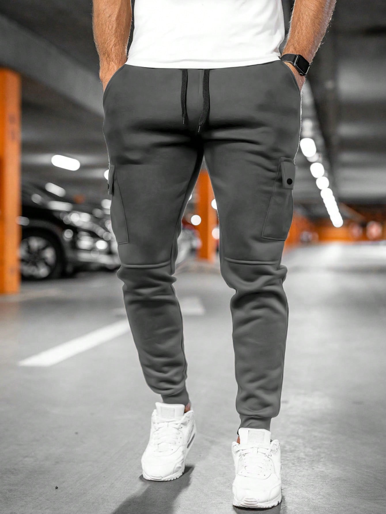 Men's Cropped Stretch Joggers – Drawcord Waist