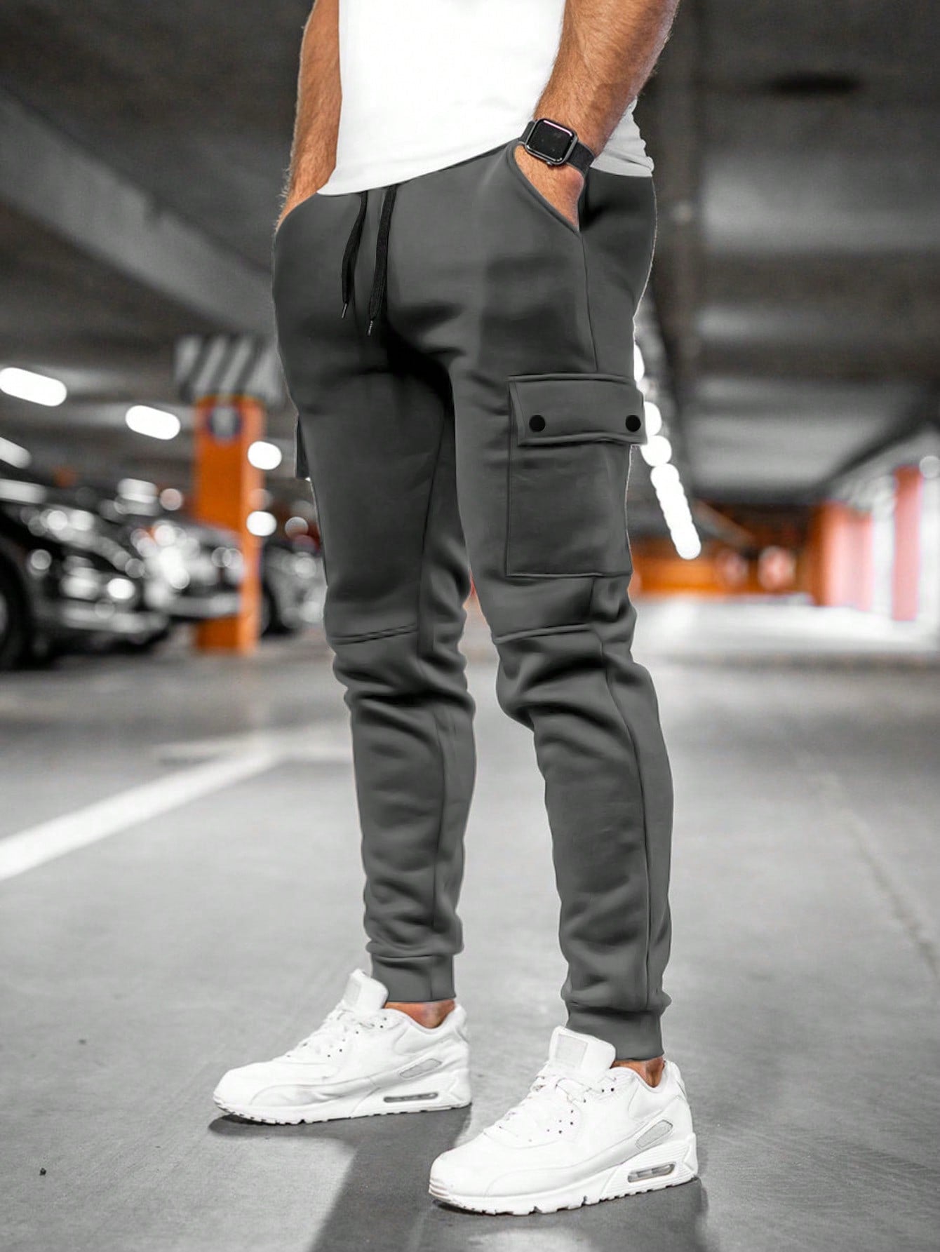 Men's Cropped Stretch Joggers – Drawcord Waist