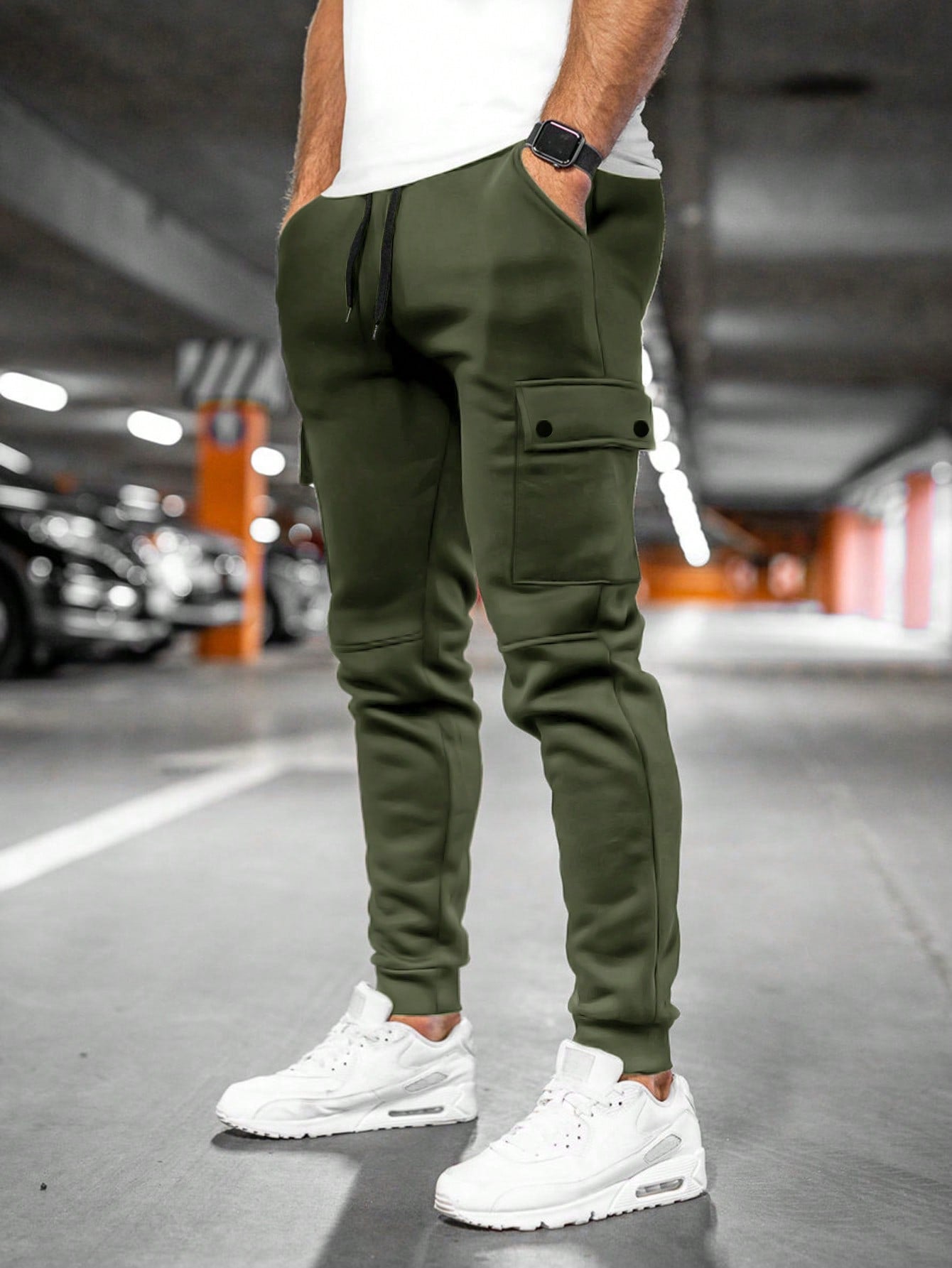 Men's Cropped Stretch Joggers – Drawcord Waist