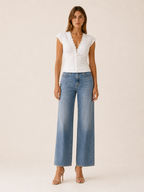 Twyla | Soft Eyelet Puff Sleeve Blouse
