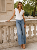 Twyla | Soft Eyelet Puff Sleeve Blouse