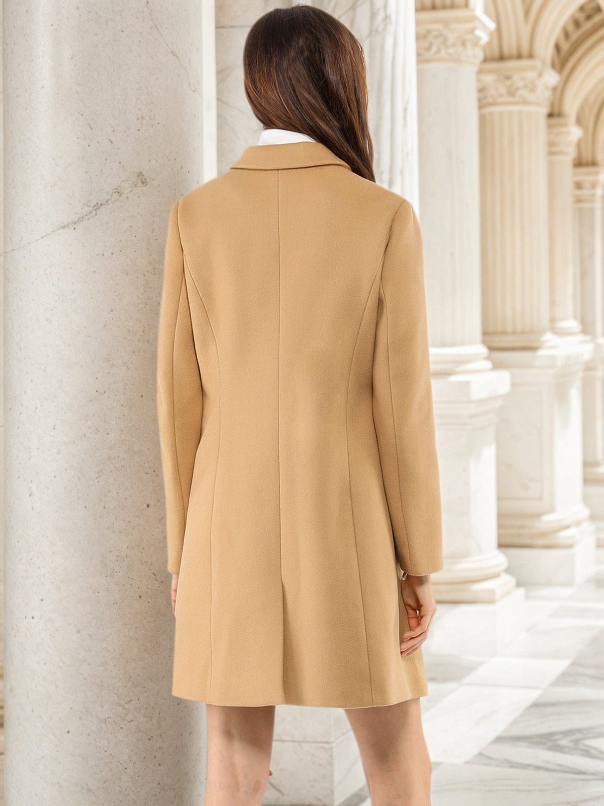 Women's Notched Lapel Single Breasted Trench Coat