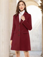 Women's Notched Lapel Single Breasted Trench Coat