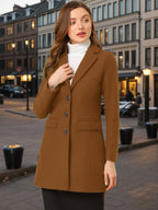 Women's Notched Lapel Single Breasted Trench Coat