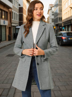 Women's Notched Lapel Single Breasted Trench Coat