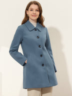 Women's Mid Length Button Front Overcoat