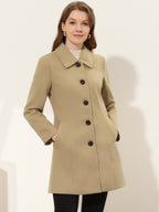Women's Mid Length Button Front Overcoat