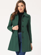 Women's Mid Length Button Front Overcoat