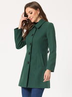 Women's Mid Length Button Front Overcoat