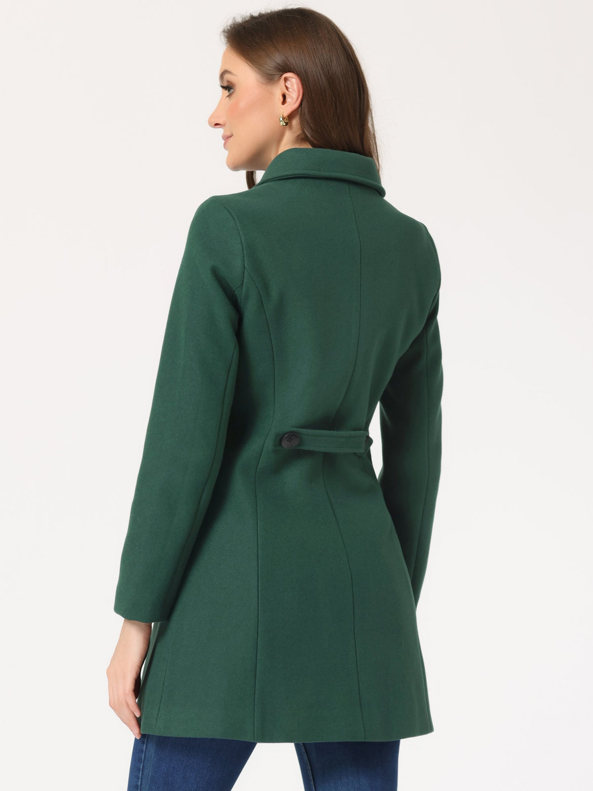 Women's Mid Length Button Front Overcoat