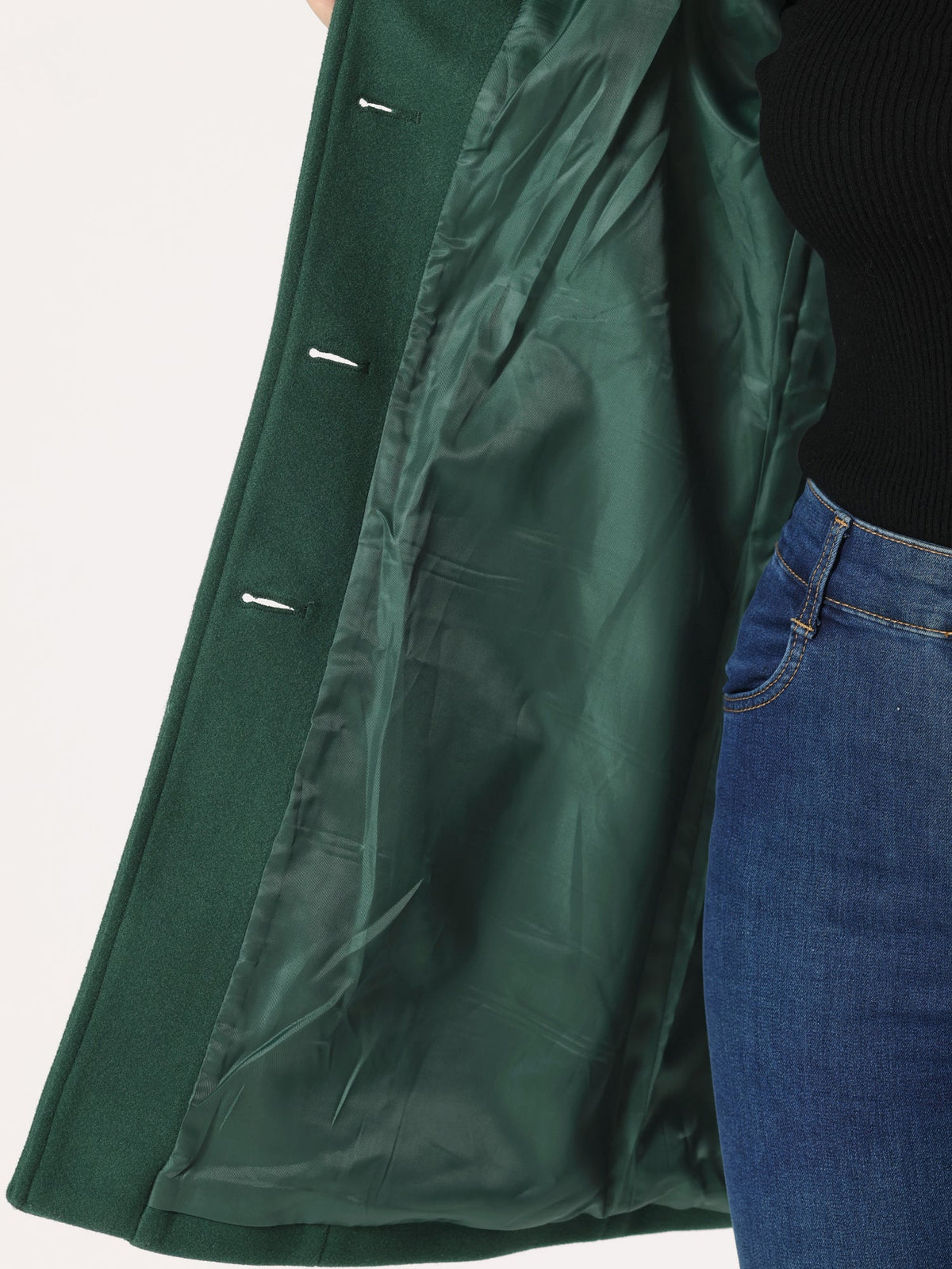Women's Mid Length Button Front Overcoat