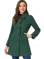Women's Mid Length Button Front Overcoat