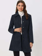 Women's Mid Length Button Front Overcoat