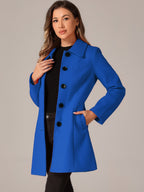 Women's Mid Length Button Front Overcoat