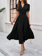 Women's Puff Sleeve Midi Dress