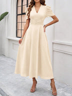 Women's Puff Sleeve Midi Dress
