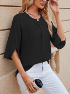 Women's Chiffon Three-Quarter Sleeve Blouse