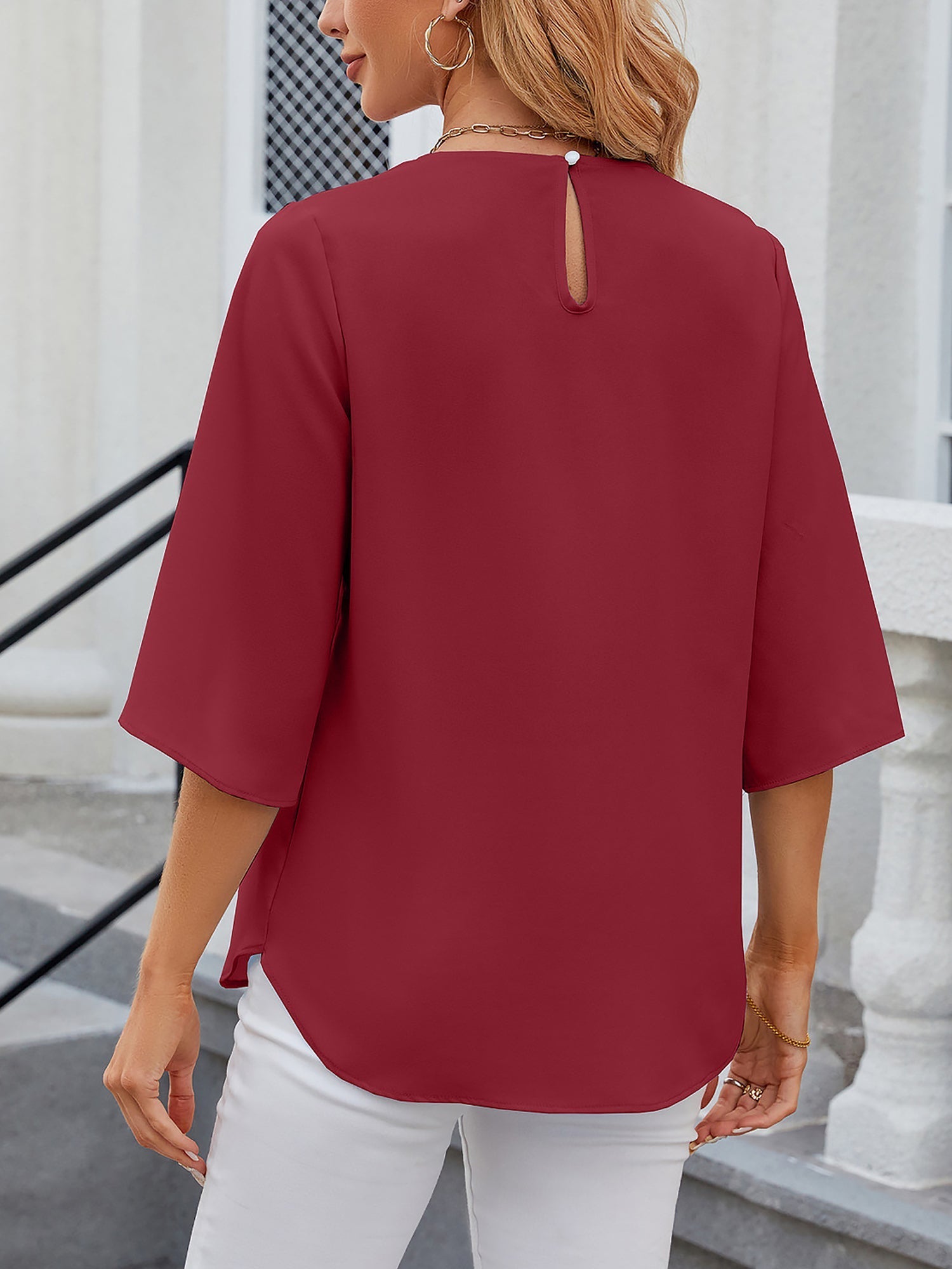 Women's Chiffon Three-Quarter Sleeve Blouse