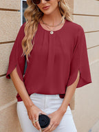Women's Chiffon Three-Quarter Sleeve Blouse