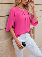 Women's Chiffon Three-Quarter Sleeve Blouse