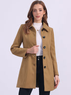 Women's Mid Length Button Front Overcoat