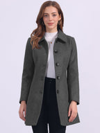 Women's Mid Length Button Front Overcoat
